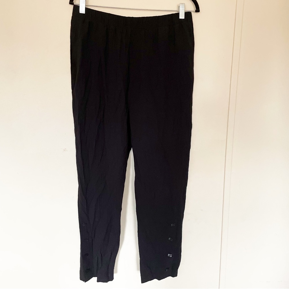 Habitat crinkle lightweight pull on elastic waist pants button detail medium